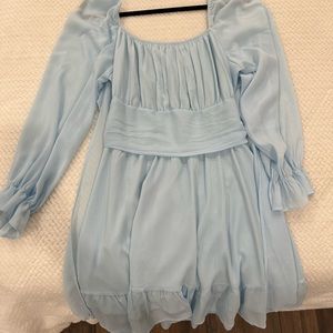 Light blue tie back mini dress